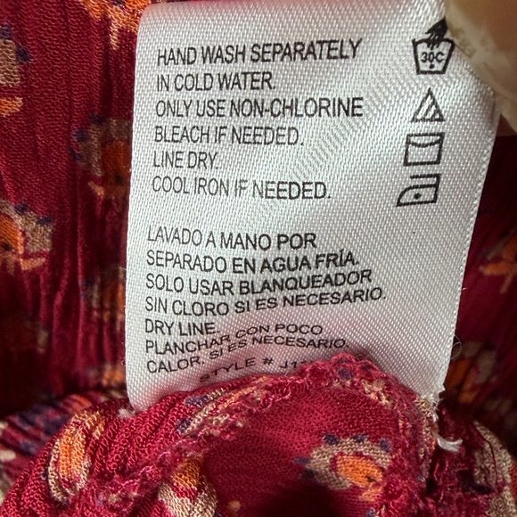 Patrons of Peace NWT size M  Boho Sexy Festival Red Patterned Sleeveless Blouse - Picture 10 of 10